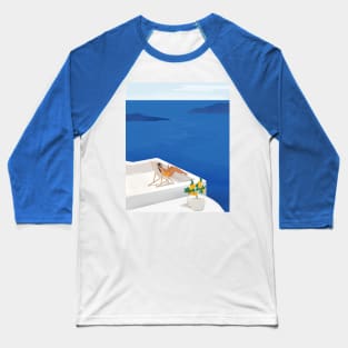 Sunbathing in Santorini Baseball T-Shirt